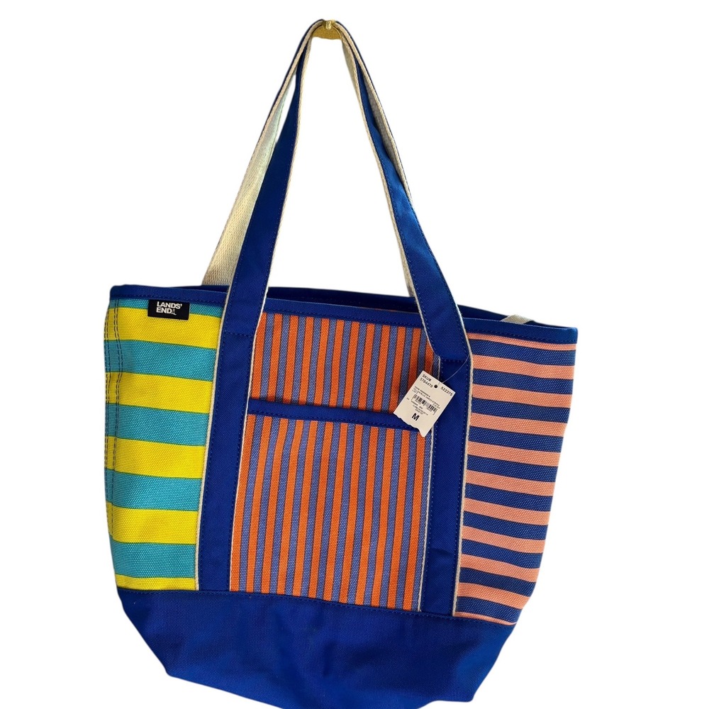 NWT Lands' End Striped Tote Bag